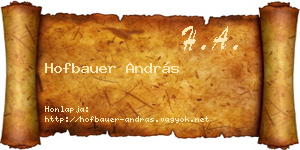 Hofbauer András névjegykártya