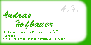 andras hofbauer business card